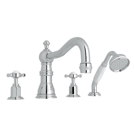 PERRIN & ROWE Edwardian 4-Hole Deck Mount Tub Filler With Column Spout U.3746X-APC